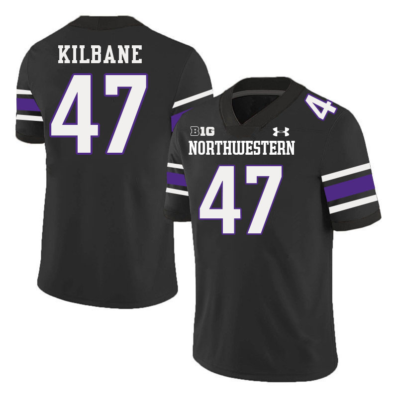 Northwestern Wildcats #47 Michael Kilbane College Football Jerseys Stitched-Black